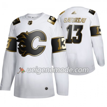 Herren Eishockey Calgary Flames Trikot Johnny Gaudreau 13 Adidas 2019-2020 Golden Edition Weiß Authentic